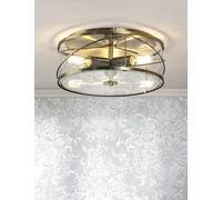 Laura Ashley Beckworth 3 Light Flush Ceiling Light Antique Brass