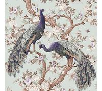 Laura Ashley Belvedere Duck Egg Peacock Smooth Wallpaper