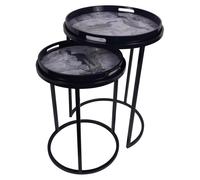 Laura Ashley Belvedere Peacock Set Of 2 Side Tray Tables Laura Ashley Navy One Size