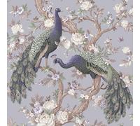 Laura Ashley Belvedere Wallpaper | Pale Iris
