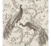 Laura Ashley Belvedere Wallpaper - Soft Truffle - 10m