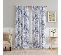 Laura Ashley Belvedere Window Curtains with Rod Pocket, 84-inch Length, 2 Panels Set, Canvas Light Filtering, White