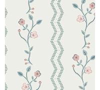 Laura Ashley Blencow Stripe Wallpaper - Dark Duck Egg Blue - 10m