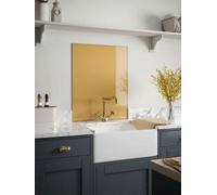 Laura Ashley Brass Metallic Self-Adhesive Toughened Glass Kitchen Splashback 900mm X 750mm X 6mm