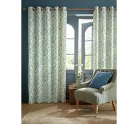 Laura Ashley Brayton Leaves Cotton Rich Eyelet Curtains Multi