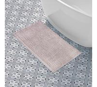 Laura Ashley Butter Chenille Bath Rug, Absorbent Shaggy Bathroom Mat, Non Slip Plush Carpet Rugs for Tub and Sink - (20" x 34") Blush