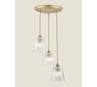 Laura Ashley Callaghan Glass 3 Light Pendant Antique Brass