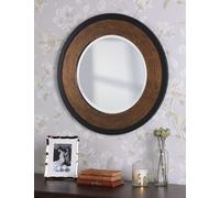 Laura Ashley Cara Wooden Round Wall Mirror Brown