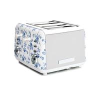 Laura Ashley China Rose 4 Slice Toaster By VQ - Multi-Functional Toaster with Adjustable Heating, Defrost & Reheat Modes. Stainless Steel Body, 4 Wide Slots & includes a Croissant Warming Rack