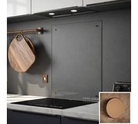 Laura Ashley Clear Glass Kitchen Splashback with Copper Caps - Clear with Copper