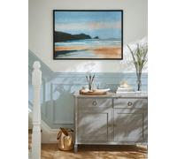Laura Ashley Coastal Breeze Print in a Black Frame - Black - 50x70