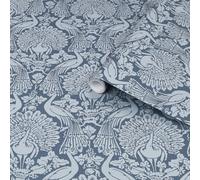 Laura Ashley Contemporary Dusky Seaspray Damask Smooth Wallpaper Sample