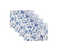 Laura Ashley Cork Placemats 16 x 12-inch for Kitchen and Dining Tables, Heat Resistant, Durable, Easy Clean, Set of 4, Summer Palace