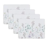 Laura Ashley Cork Placemats 16 x 12-inch for Kitchen and Dining Tables, Heat Resistant, Durable, Easy Clean, Set of 4, Wild Meadow