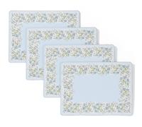 Laura Ashley Cork Placemats, 16 x 12-inch, Set of 4, Mayhill Blue | Ideal for kitchen, dining and patio tables, heat resistant, durable, easy to clean