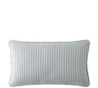 Laura Ashley Cornish Chenille Stripe Natural/Slate Blue Cushion - Slate Blue