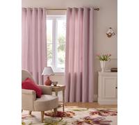 Laura Ashley Cornish Chenille Striped Eyelet Curtains Red Mix