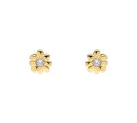 Laura Ashley Cosmos Gold Tone Flower Earrings E6521C - Classic - Brass / Gold Plated / Stone / Zirconia