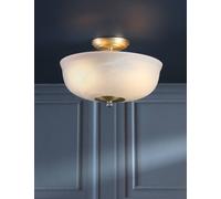 Laura Ashley Cossington Glass Semi Flush Ceiling Light Antique Brass