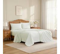 Laura Ashley - Cotton Percale King Sheet Set with Pillowcases, Deep Pocket