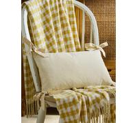 Laura Ashley Cotton Rich Striped Bolster Cushion Yellow Mix