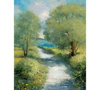 Laura Ashley Country Lane Print In A Wood Frame - 70 X 100Cm