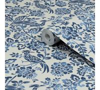 Laura Ashley Dark Seaspray Blue Adain Palace Smooth Wallpaper