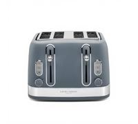 Laura Ashley Dark Slate 4 Slice Toaster - Easy to Use Bread Toaster 4 Slice | Wide Slots, High Lift Lever, 7 Browning Levels, Independent Dual Controls, Defrost & Reheat Modes, Removable Crumb Trays