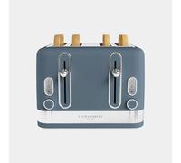 Laura Ashley Dark Slate 4 Slice Toaster with Wide Slots - Easy to Use Multi Functional Bread Toaster 4 Slice with High Lift Lever, 7 Browning Levels, Independent Dual Controls, Defrost & Reheat Modes