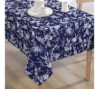Laura Ashley Decorative Tablecloth, Wrinkle and Stain Resistant, Spillproof Water Repellent, Easy Care Washable Polyester Fabric for Dining, Kitchen, Holiday and Party, 60" x 84", Branch Toile