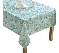 Laura Ashley Decorative Tablecloth, Wrinkle and Stain Resistant, Spillproof Water Repellent, Easy Care Washable Polyester Fabric for Dining, Kitchen, Holiday, and Party, 60" x 102", Eglantine