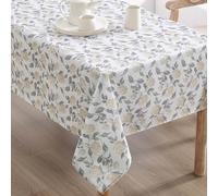 Laura Ashley Decorative Tablecloth, Wrinkle and Stain Resistant, Spillproof Water Repellent, Easy Care Washable Polyester Fabric for Dining, Kitchen, Holiday and Party, 60" x 120", Hydrangea Taupe