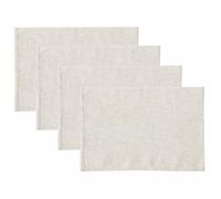 Laura Ashley Dothan Luxury Linen Blend Tablecloth for Formal Dining, Holiday, Wedding or Party, Set of 4 Placemats, Taupe
