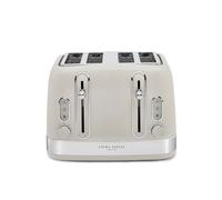 Laura Ashley Dove Grey Toaster 4 Slice - 4 Slice Toasters Wide Slots | Bread Toaster, High Lift Lever, 7 Browning Levels, Independent Dual Controls, Defrost & Reheat Modes, Removable Crumb Trays