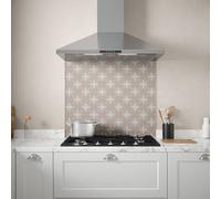 Laura Ashley Dove Grey Wicker Geometric Self-Adhesive Glass Splashback, (H)750mm (W)900mm (T)6mm
