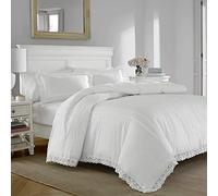 Laura Ashley | Duvet Set-Ultra Soft and Lightweight Bedding, Stylish Delicate Design Bedspread with Matching Sham(s), Cotton, White, King