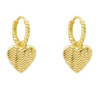 Laura Ashley E6615 Picnic Basket Weave Heart Hoop Earrings Sterling Silver