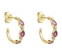 Laura Ashley E6697M Thornage Flowers Hoop Earrings Sterling Silver