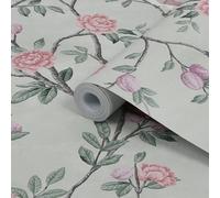 Laura Ashley Eglantine Rustic Eau De Nil Trail Smooth Wallpaper Sample