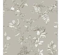 Laura Ashley Elderwood Steel Floral Smooth Wallpaper