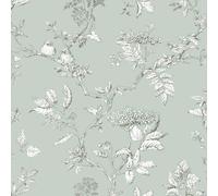 Laura Ashley Elderwood Wallpaper - Duck Egg Blue - 10m