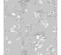 Laura Ashley Elderwood Wallpaper - Steel - 10m