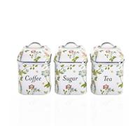 Set of 3 Laura Ashley Kitchen Storage Canisters White