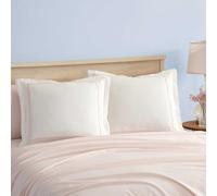 Laura Ashley - Euro Sham, Lightweight Cotton Pillow Sham with Tailored Edges, Oeko-Tex Certified (Mila Pink, 26" x 26")