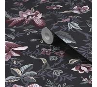 Laura Ashley Faded Glamour Edita’S Garden Charcoal Grey Smooth Wallpaper