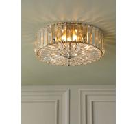 Laura Ashley Fernhurst Crystal Flush Ceiling Light Antique Brass