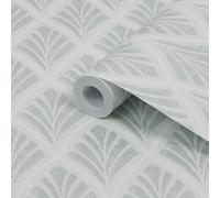 Laura Ashley Florin Duck Egg Geometric Smooth Wallpaper Sample