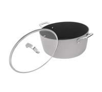 Laura Ashley Forged Aluminium Non-Stick Casserole Pot With Glass Lid 28Cm - Dark Dove Grey
