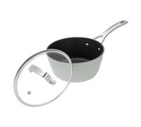 Laura Ashley Forged Aluminium Non-stick Saucepan With Glass Lid 18Cm - Sage Leaf, Green