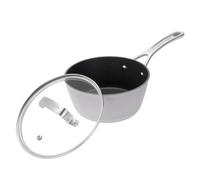 Laura Ashley Forged Aluminium Non-Stick Saucepan With Glass Lid 20Cm - Dark Dove Grey